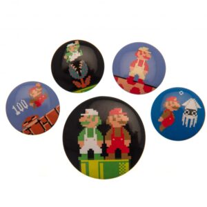 Super Mario Button Badge Set Retro