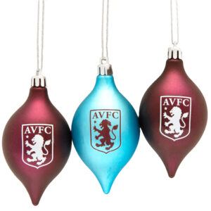 Aston Villa FC 3pk Vintage Baubles