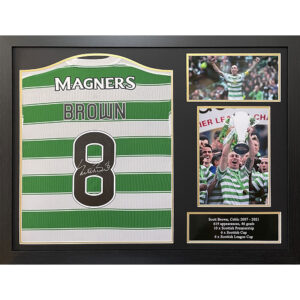 Celtic FC Brown Signed Shirt (Framed)